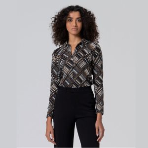 Camisa Estampada Negra Surkana