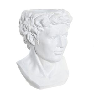 MACETERO CEMENTO CARA HOMBRE BLANCO